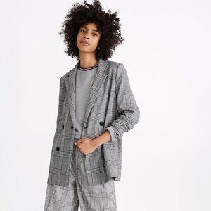 Madewell Caldwell Double-Breasted Blazer in Plaid